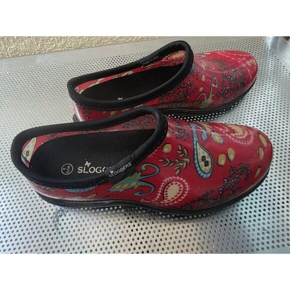 SLOGGERS Garden Clogs Slip-On Women's Size 8 Garden Yardwork Rainwear Paisley - Picture 3 of 6